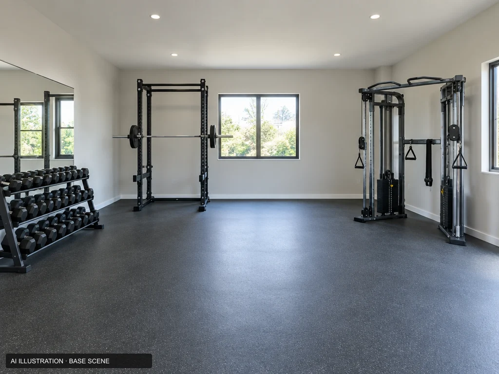 AI gym example before adding a weight bench and accessories