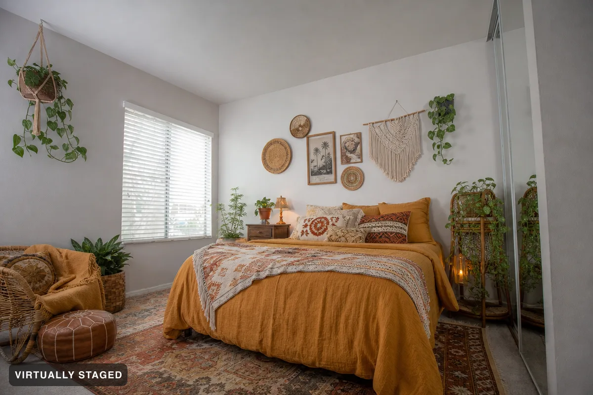 Cosy and colourful — AI bedroom example