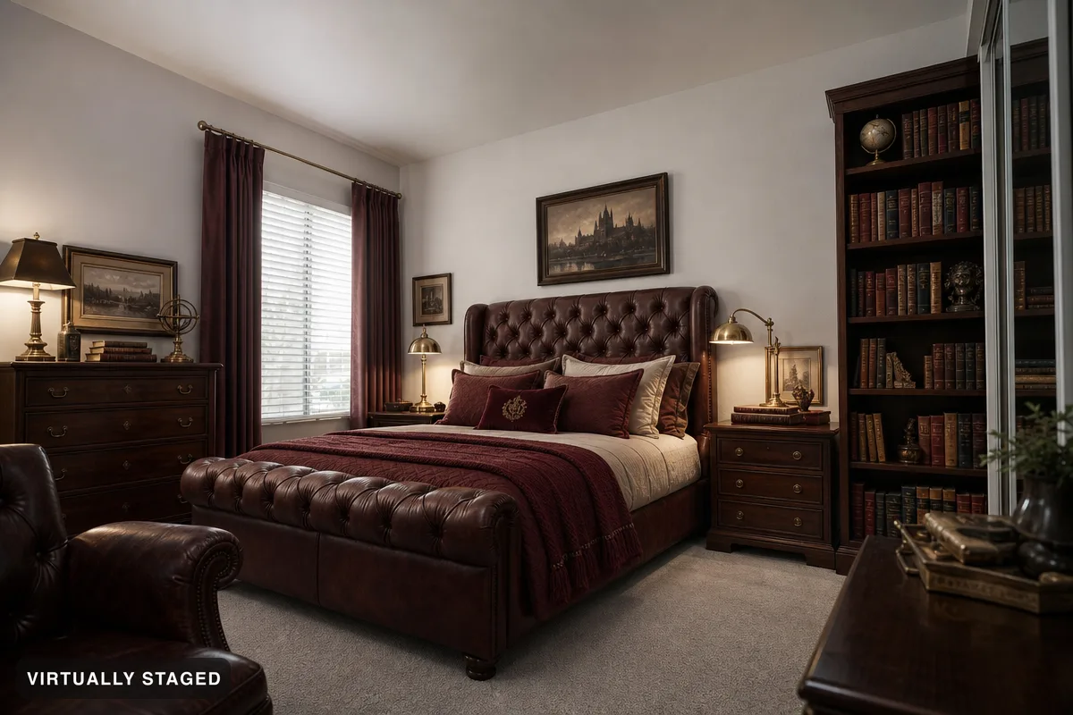 Deep red — AI bedroom example