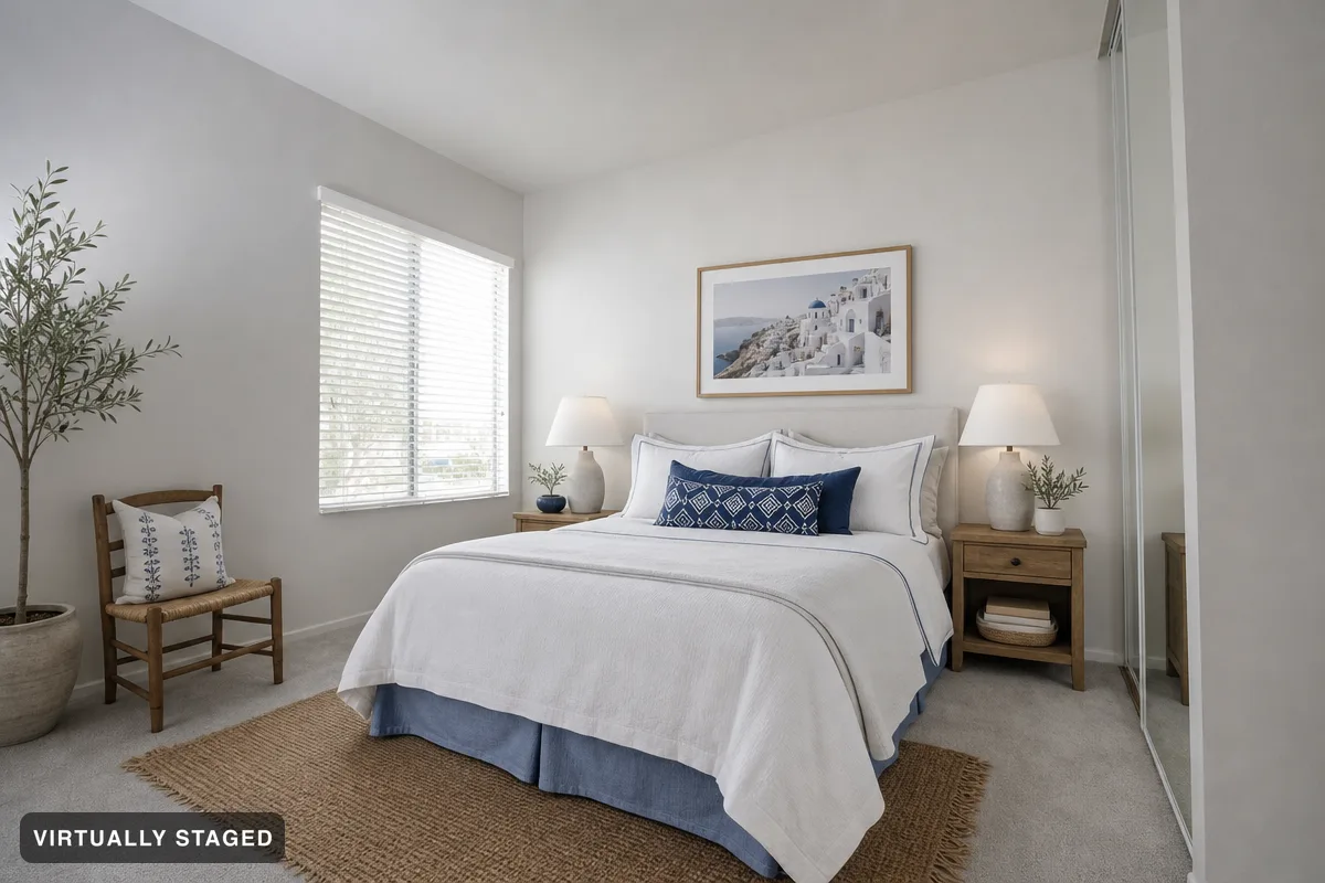 Greek Island — AI bedroom example
