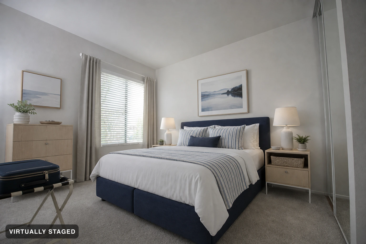 Guest-ready in a bedroom — virtually staged