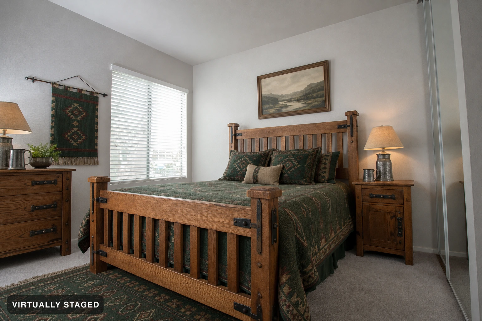 Medieval in a bedroom — virtually staged