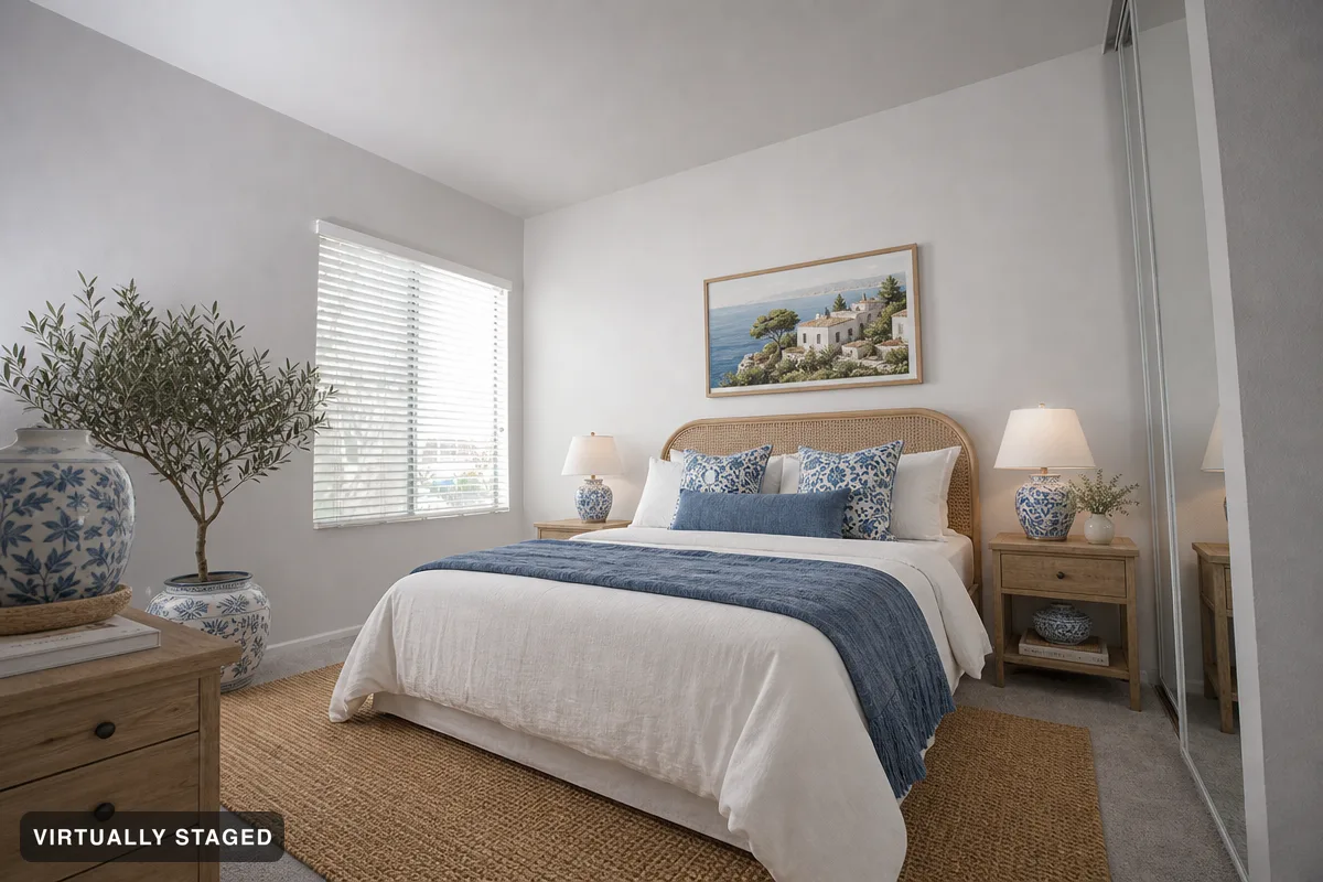 Mediterranean Blue — AI bedroom example