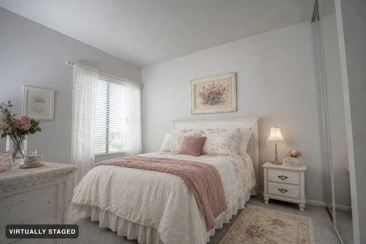 Vintage flowers — AI bedroom example