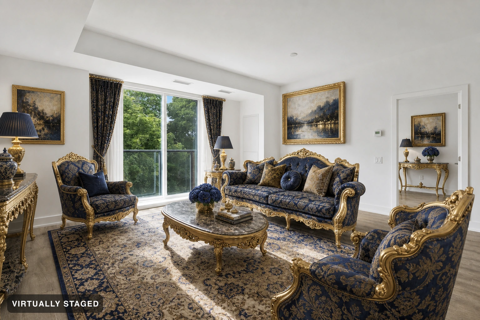 Baroque in a living room — virtually staged