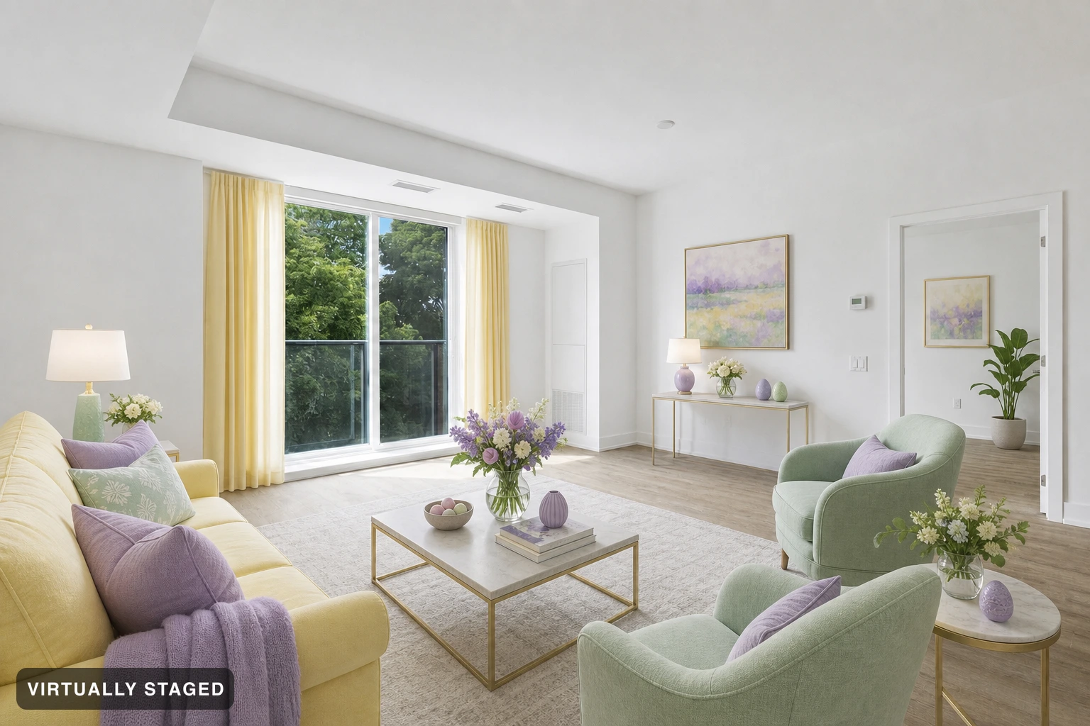 Easter in a living room — virtually staged