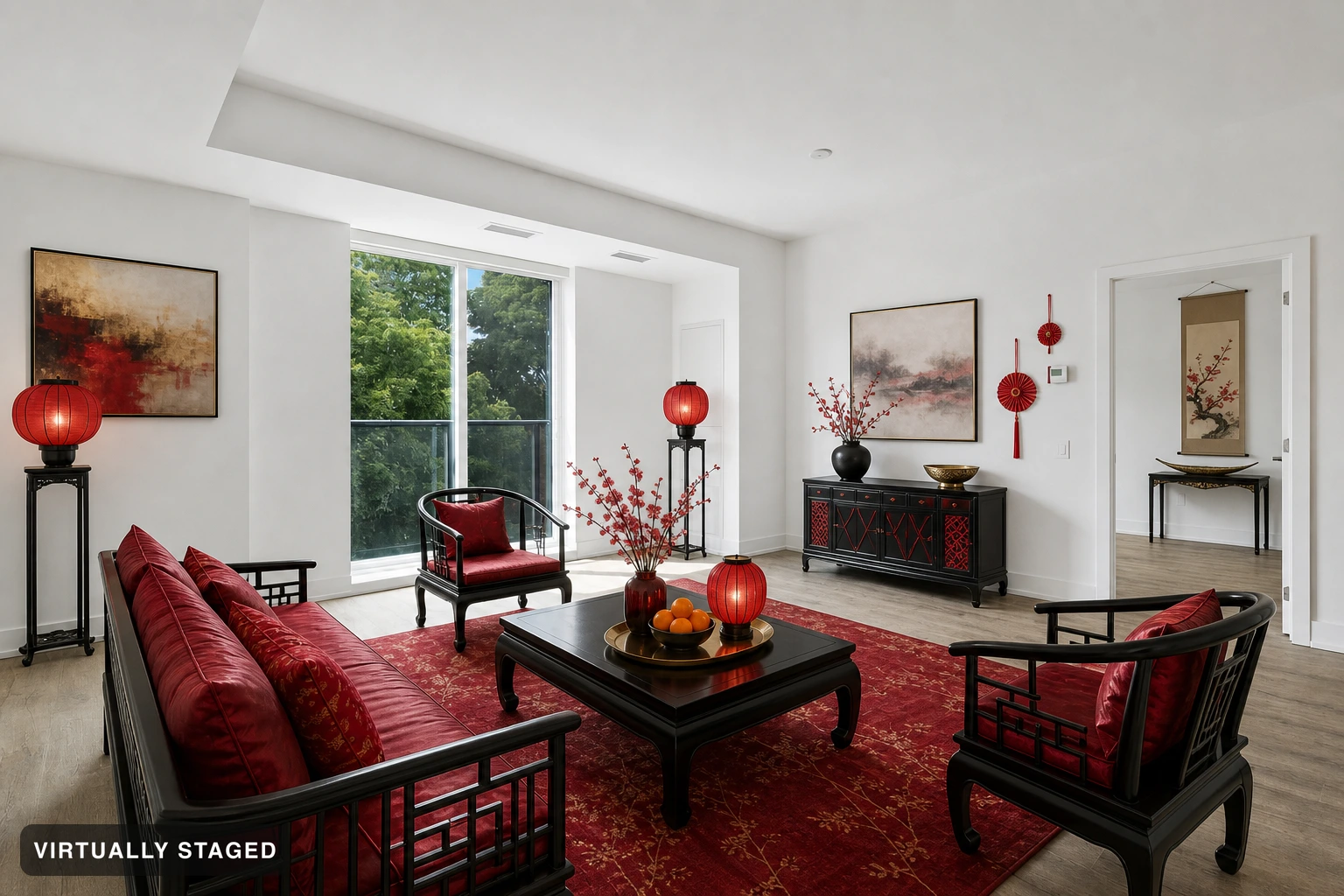Lunar New Year in a living room — virtually staged
