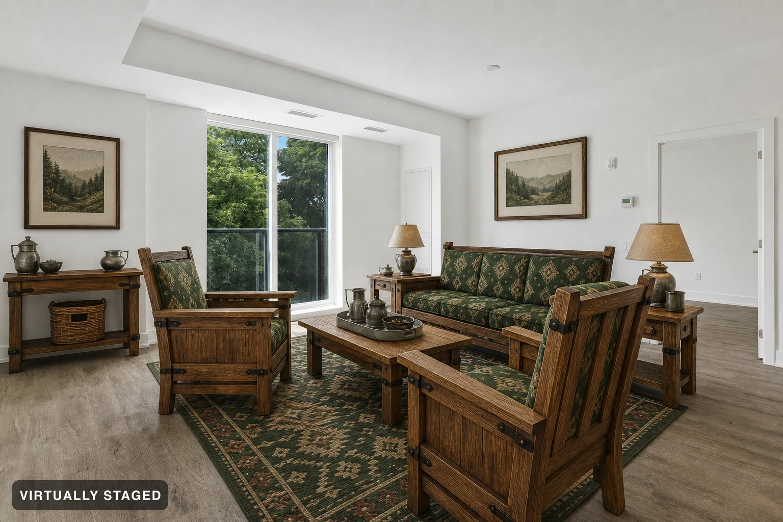 Medieval in a living room — virtually staged