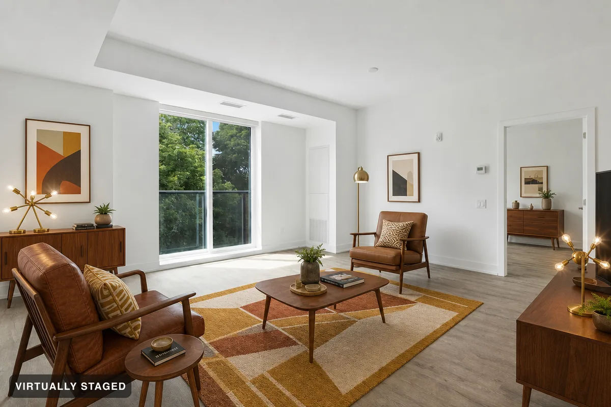 Retro wood — AI living room example