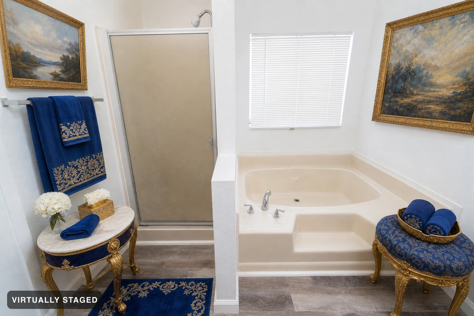 Baroque in a bathroom — virtually staged