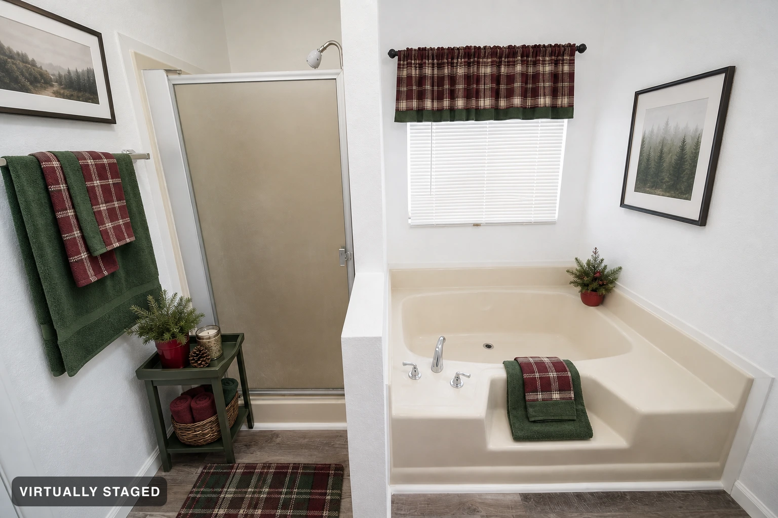 Christmas in a bathroom — virtually staged