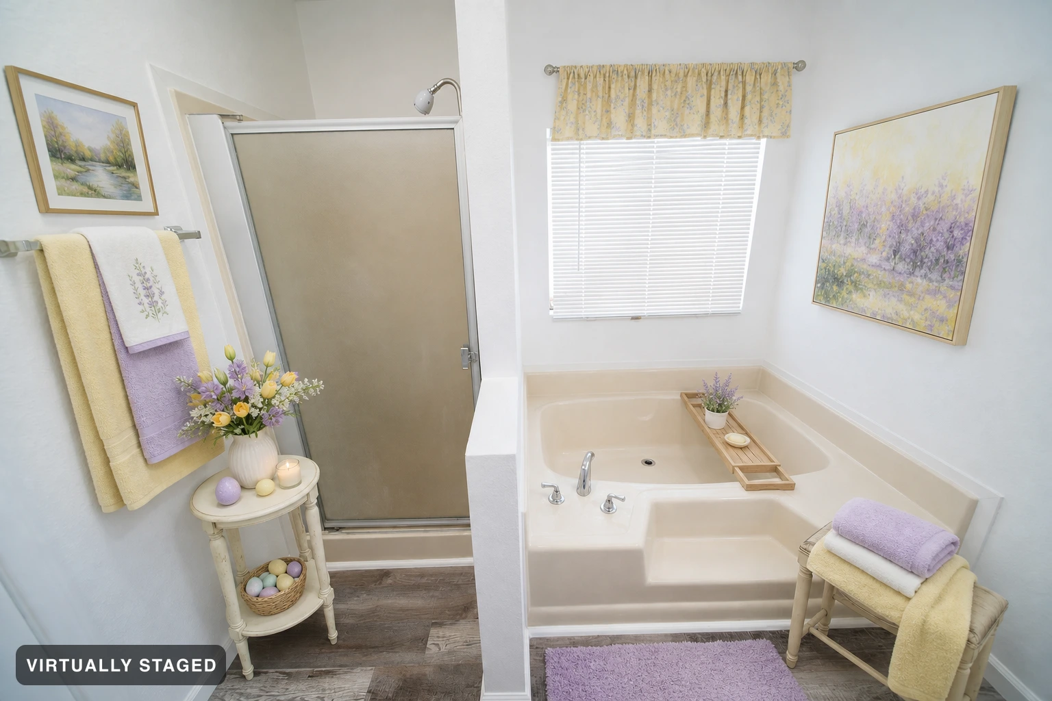 Easter in a bathroom — virtually staged