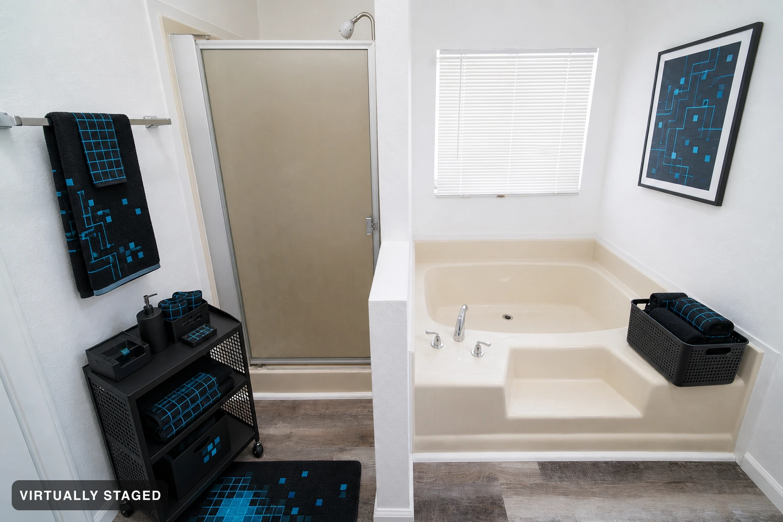 Gaming in a bathroom — virtually staged