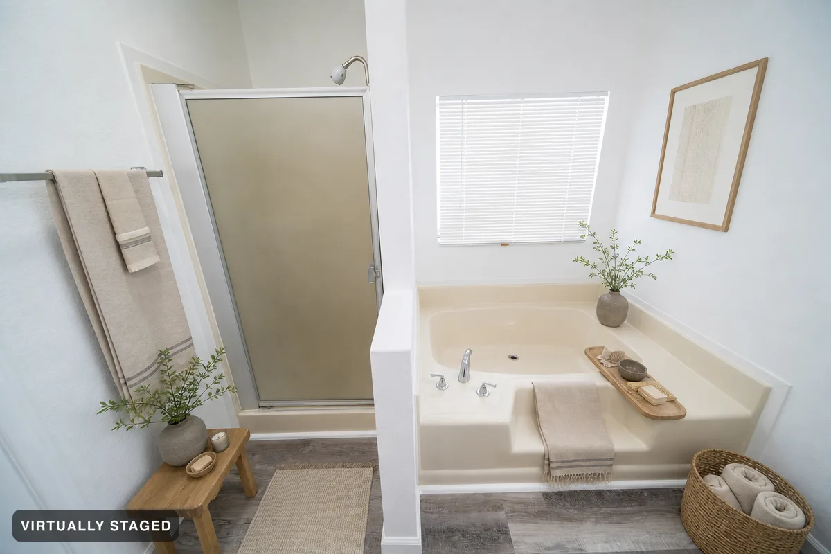 Japandi Calm — AI bathroom example