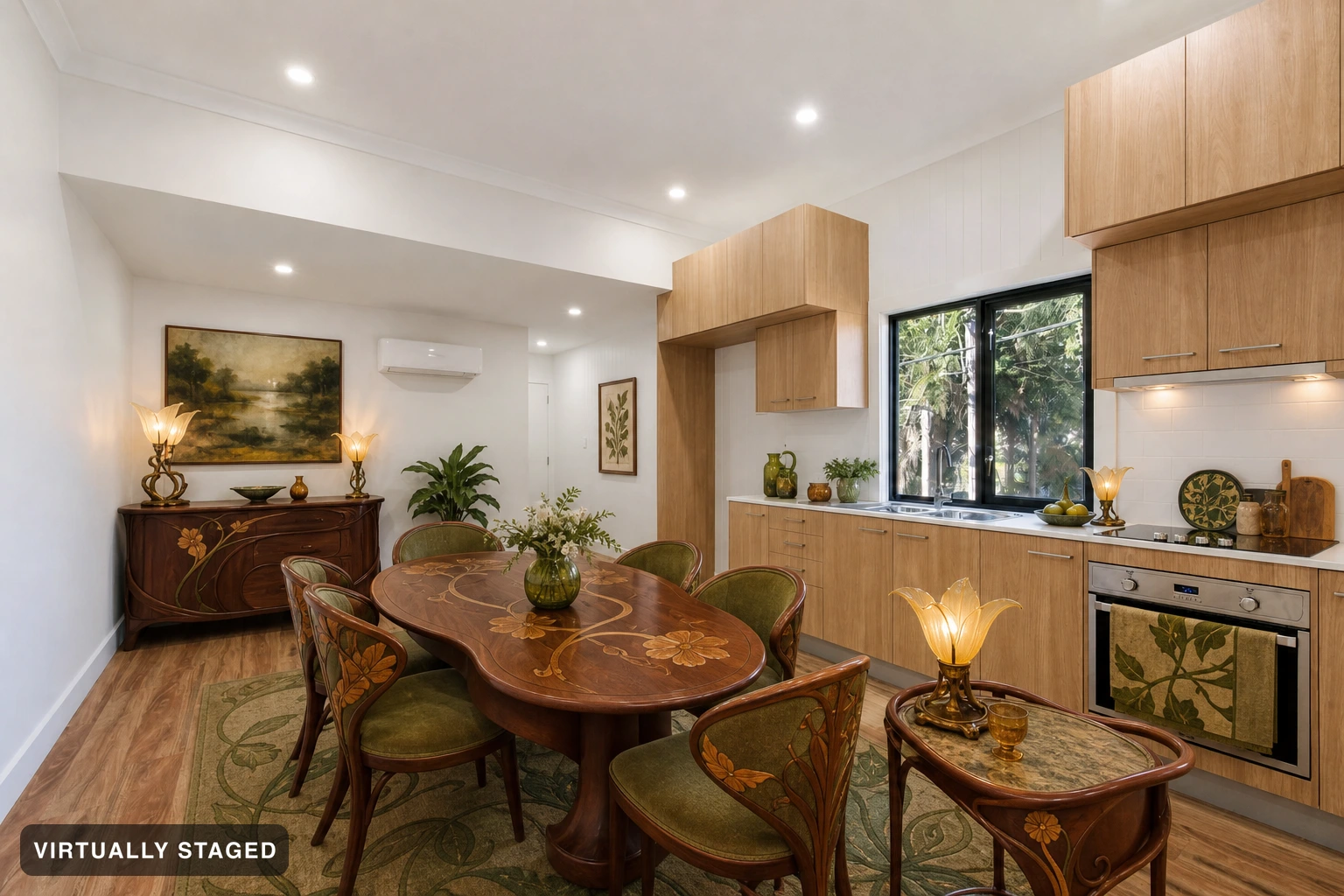 Art Nouveau in a kitchen — virtually staged