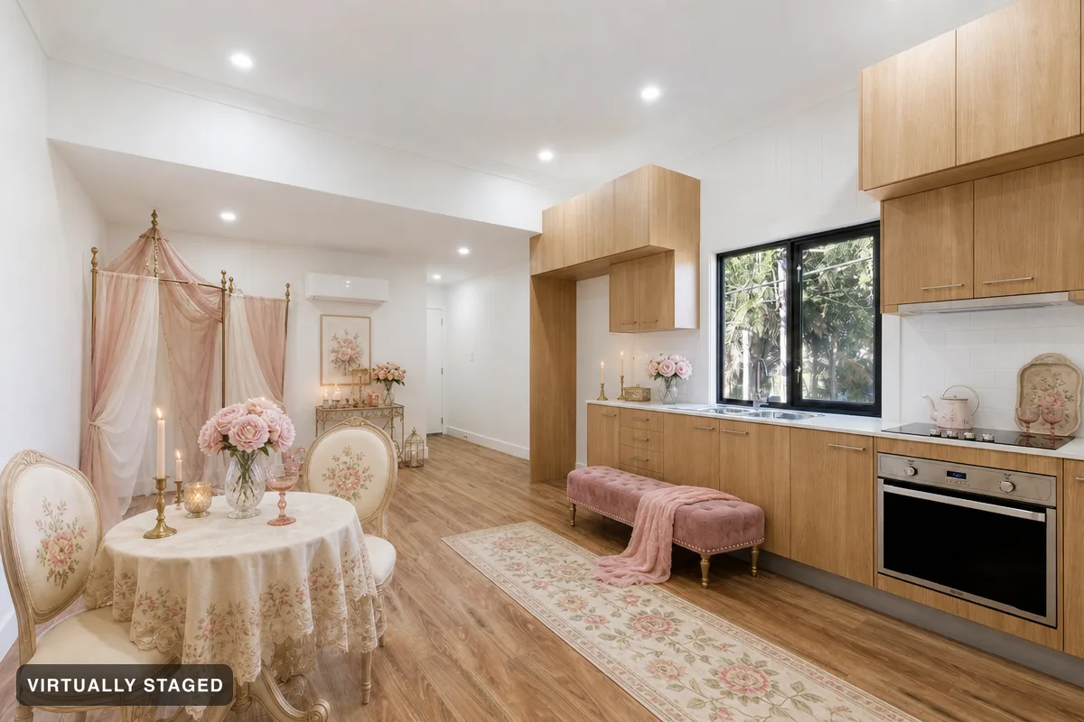 Romantic Vintage — AI kitchen example
