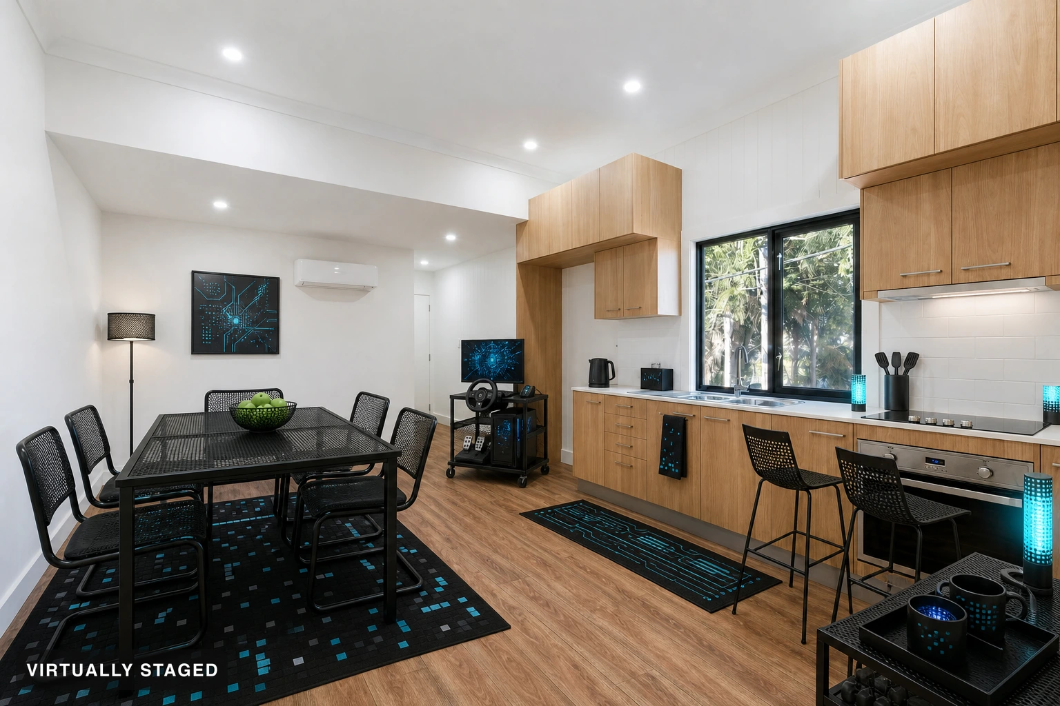 Gaming in a kitchen — virtually staged