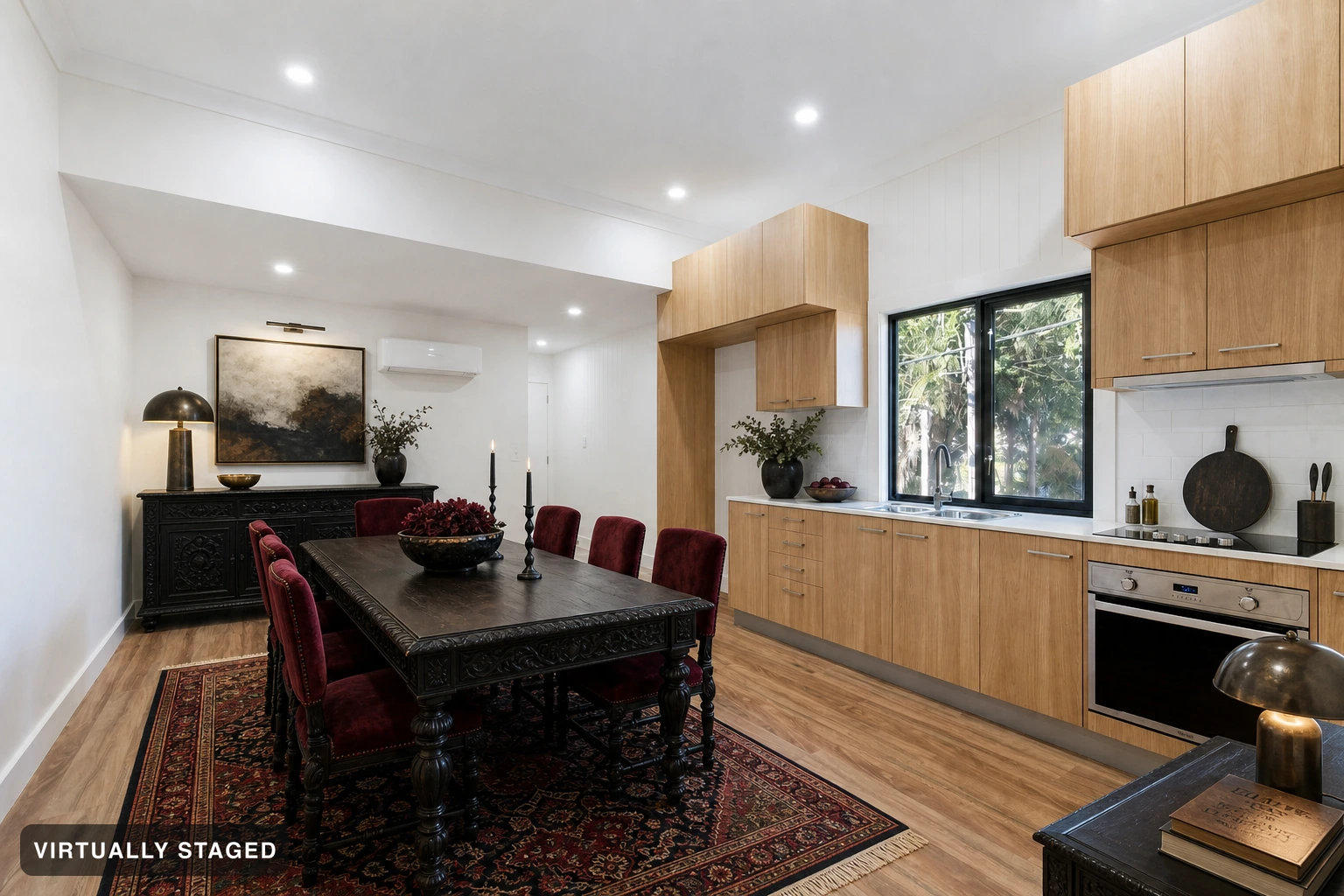 Gothic in a kitchen — virtually staged