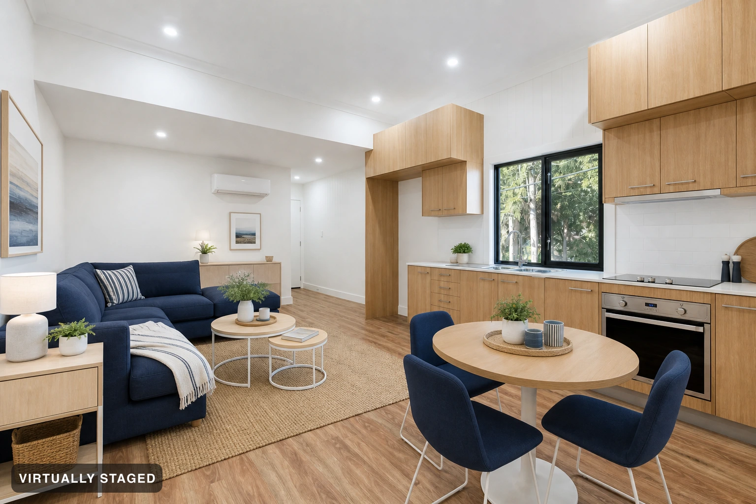 Guest-ready in a kitchen — virtually staged