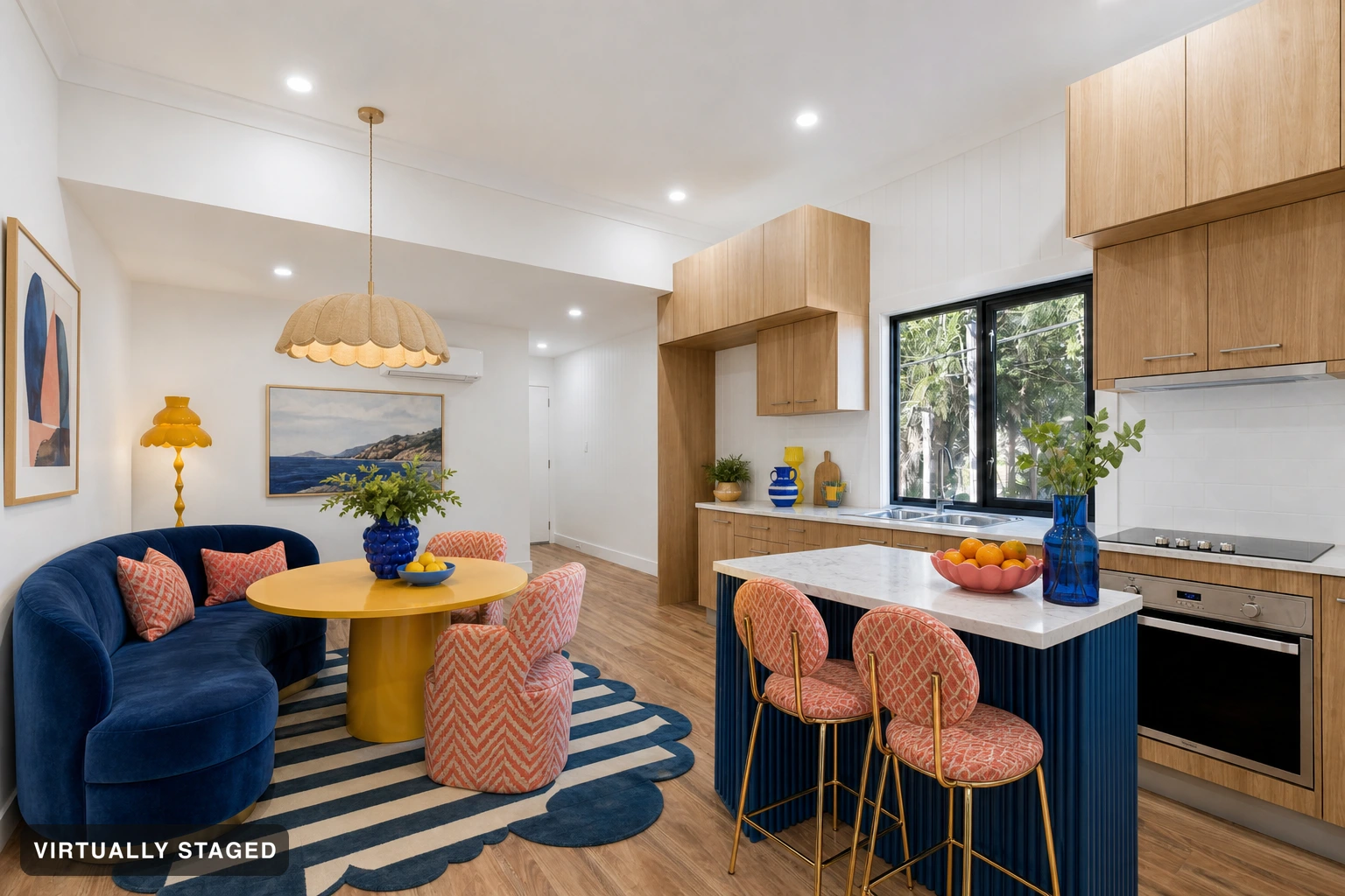 Maximalist in a kitchen — virtually staged