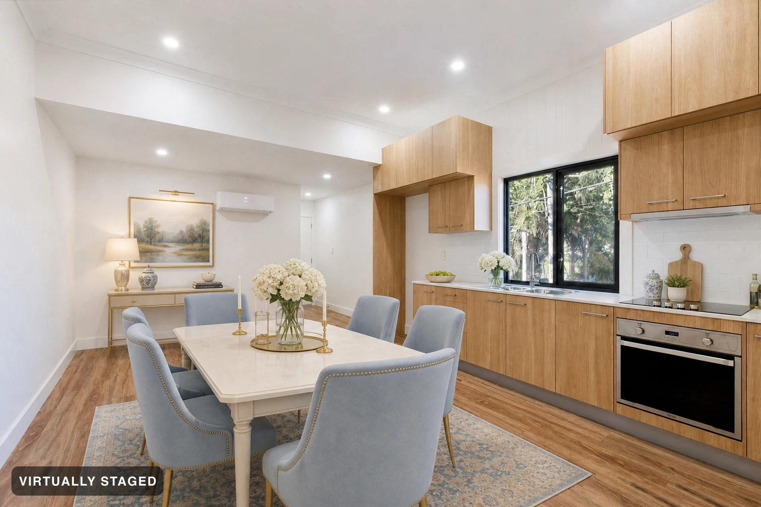 Neoclassic in a kitchen — virtually staged