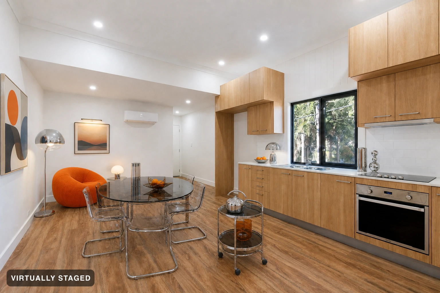 Retro Futuristic in a kitchen — virtually staged