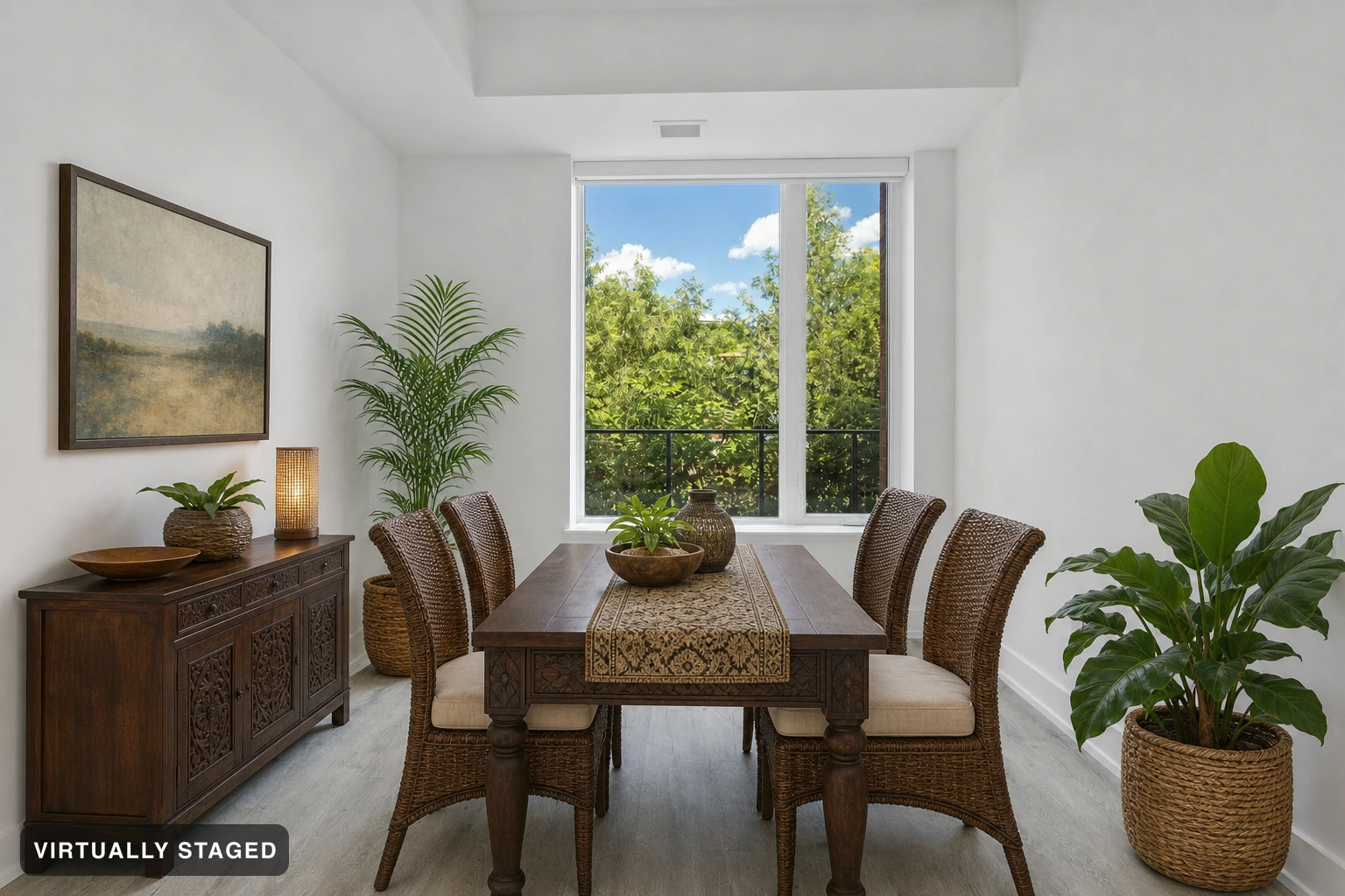 Bali in a dining room — virtually staged