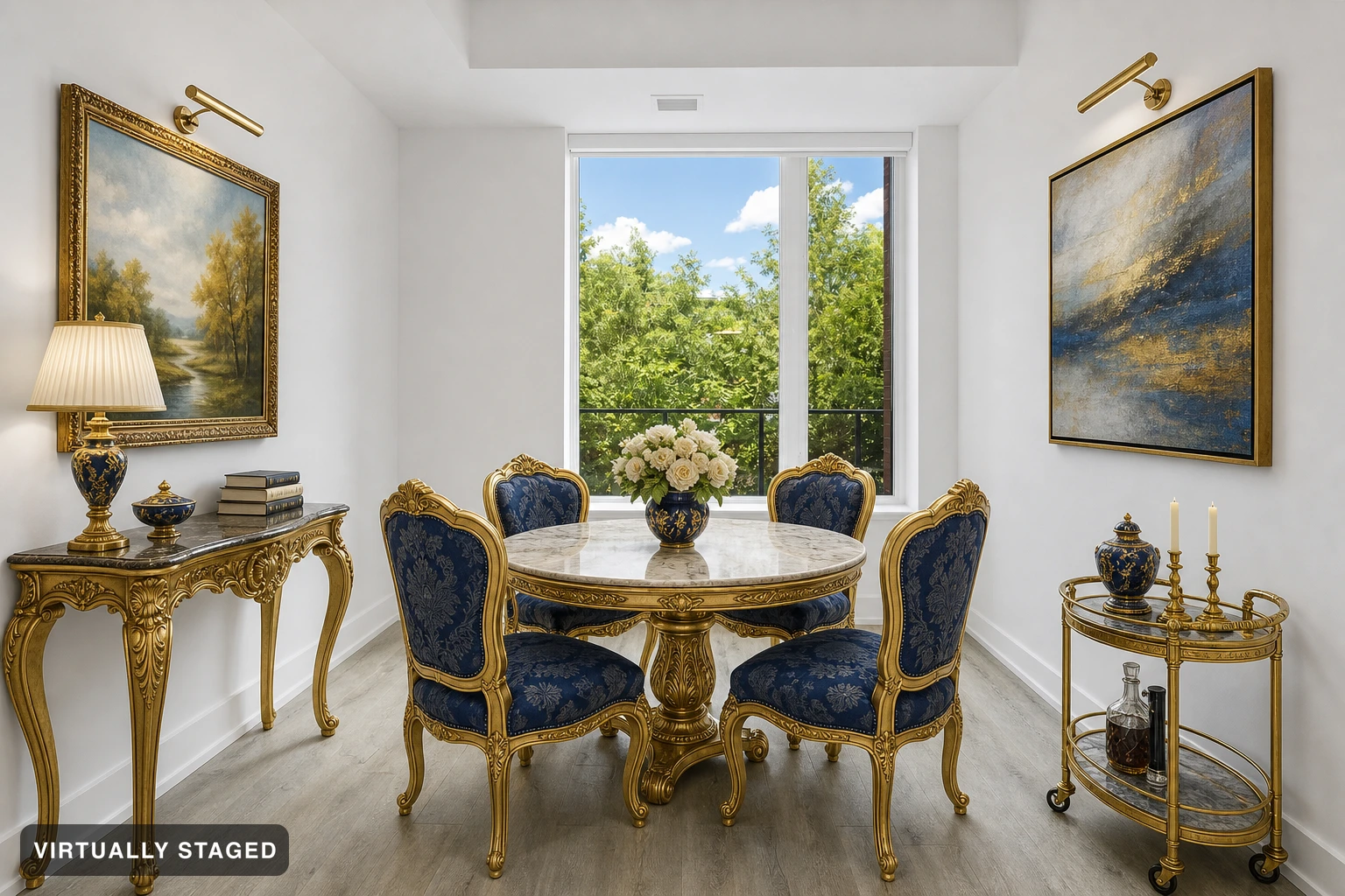 Baroque in a dining room — virtually staged