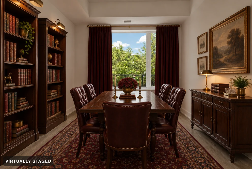 Deep red — AI dining room example