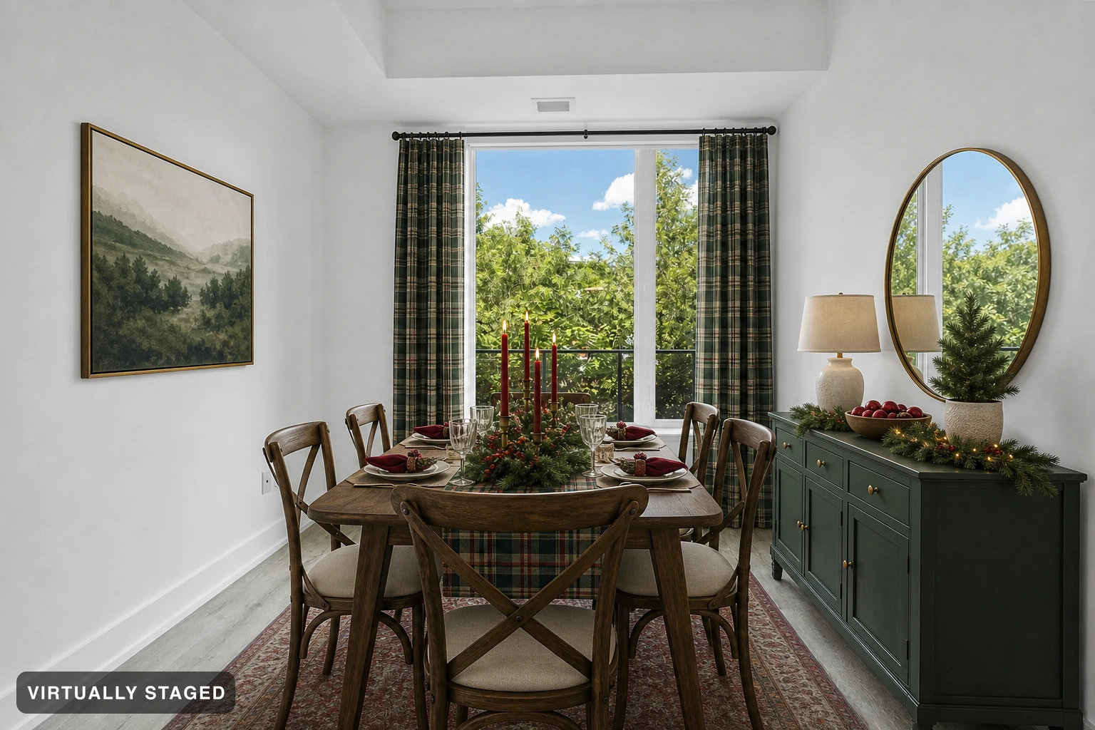 Christmas in a dining room — virtually staged
