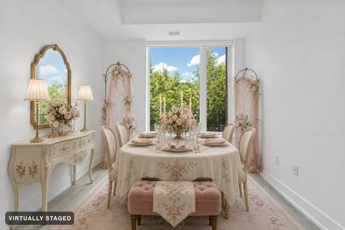 Romantic Vintage — AI dining room example