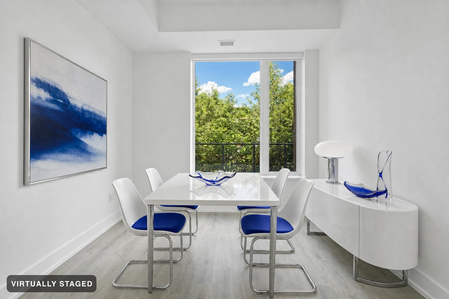 Futuristic in a dining room — virtually staged