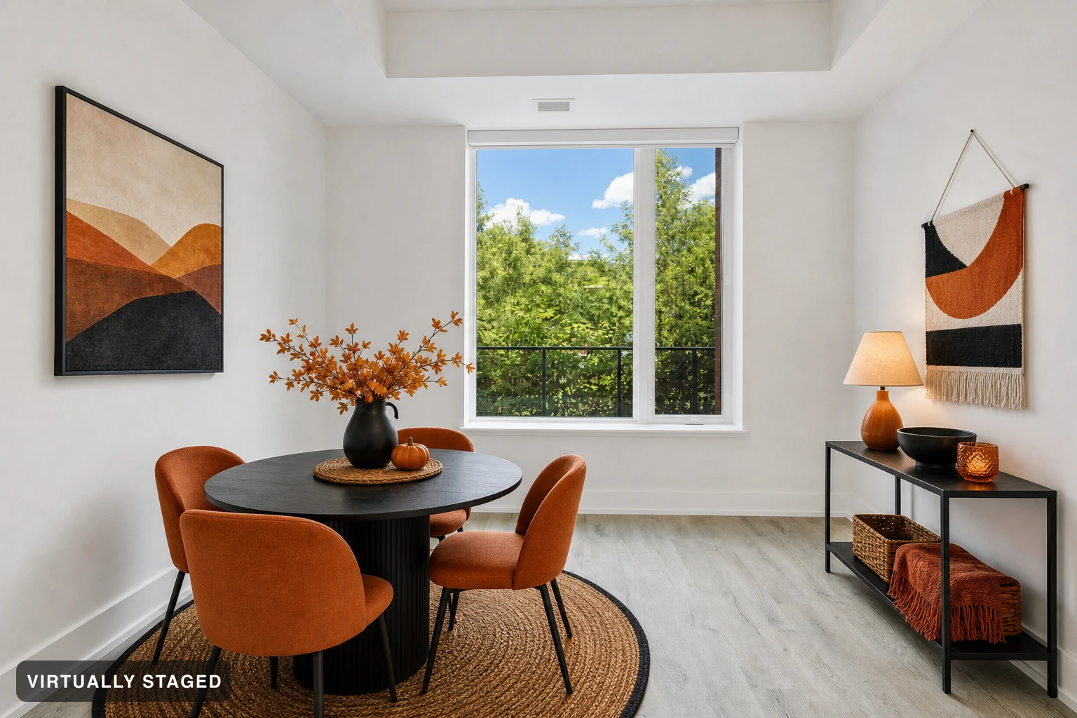 Halloween in a dining room — virtually staged