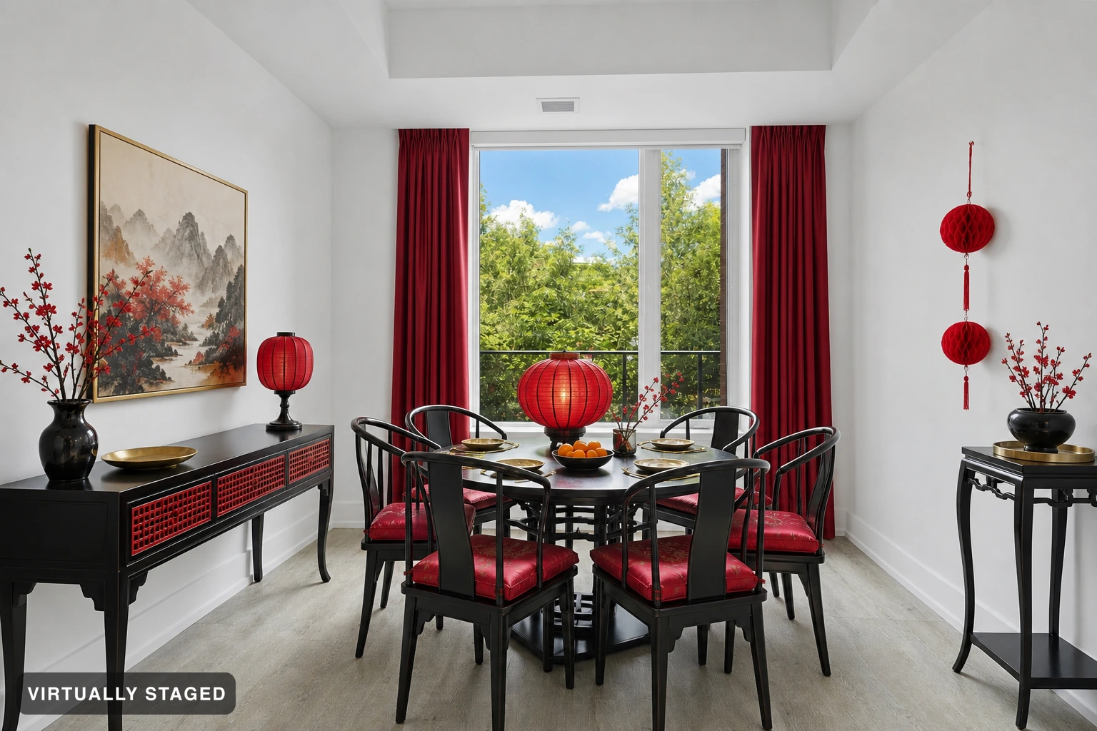 Lunar New Year in a dining room — virtually staged