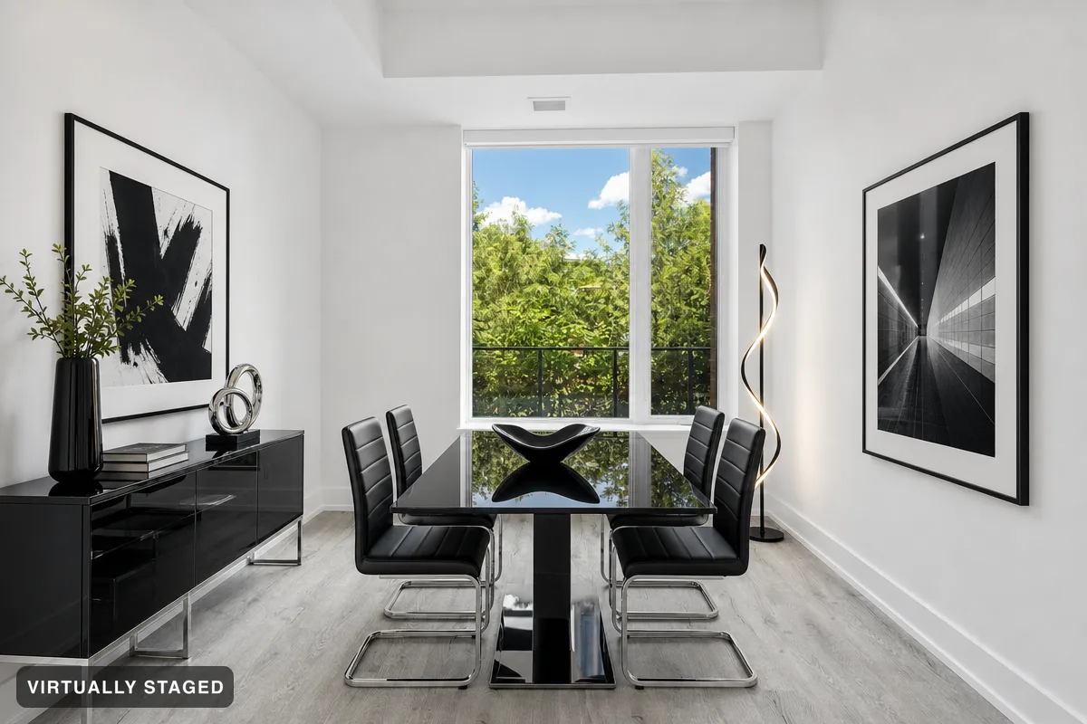 Black and white — AI dining room example