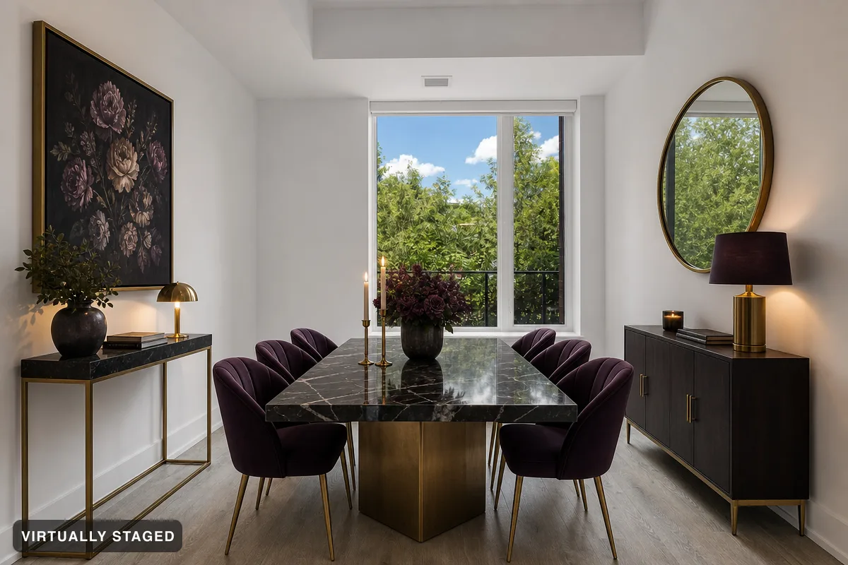 Deep purple — AI dining room example