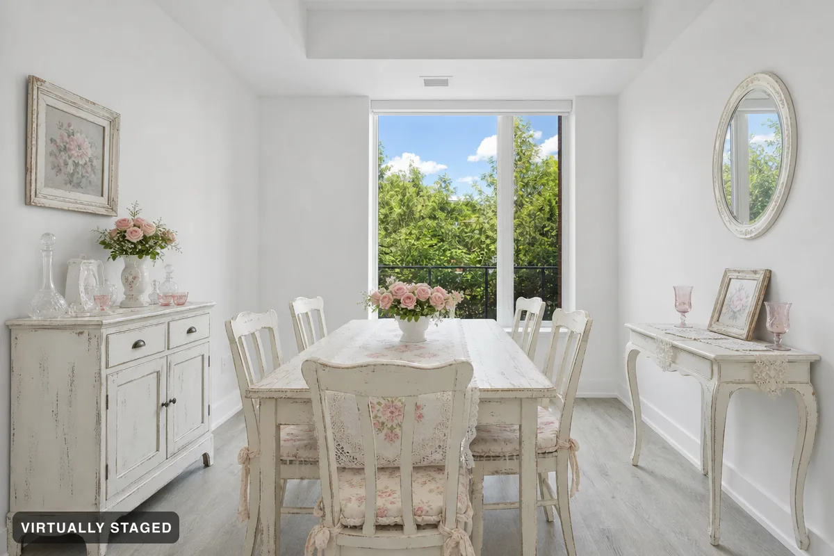 Vintage flowers — AI dining room example