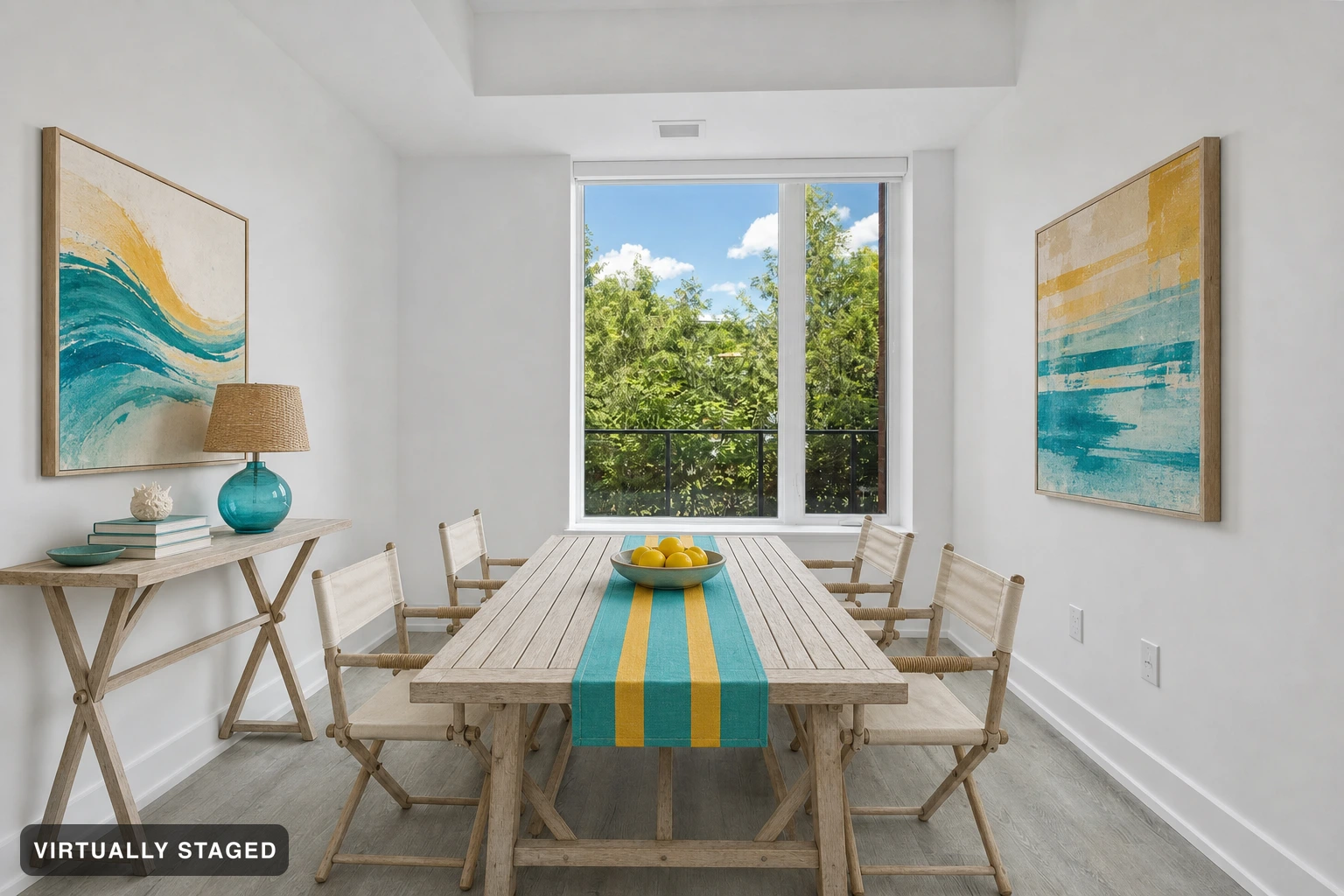 Surf Shack in a dining room — virtually staged