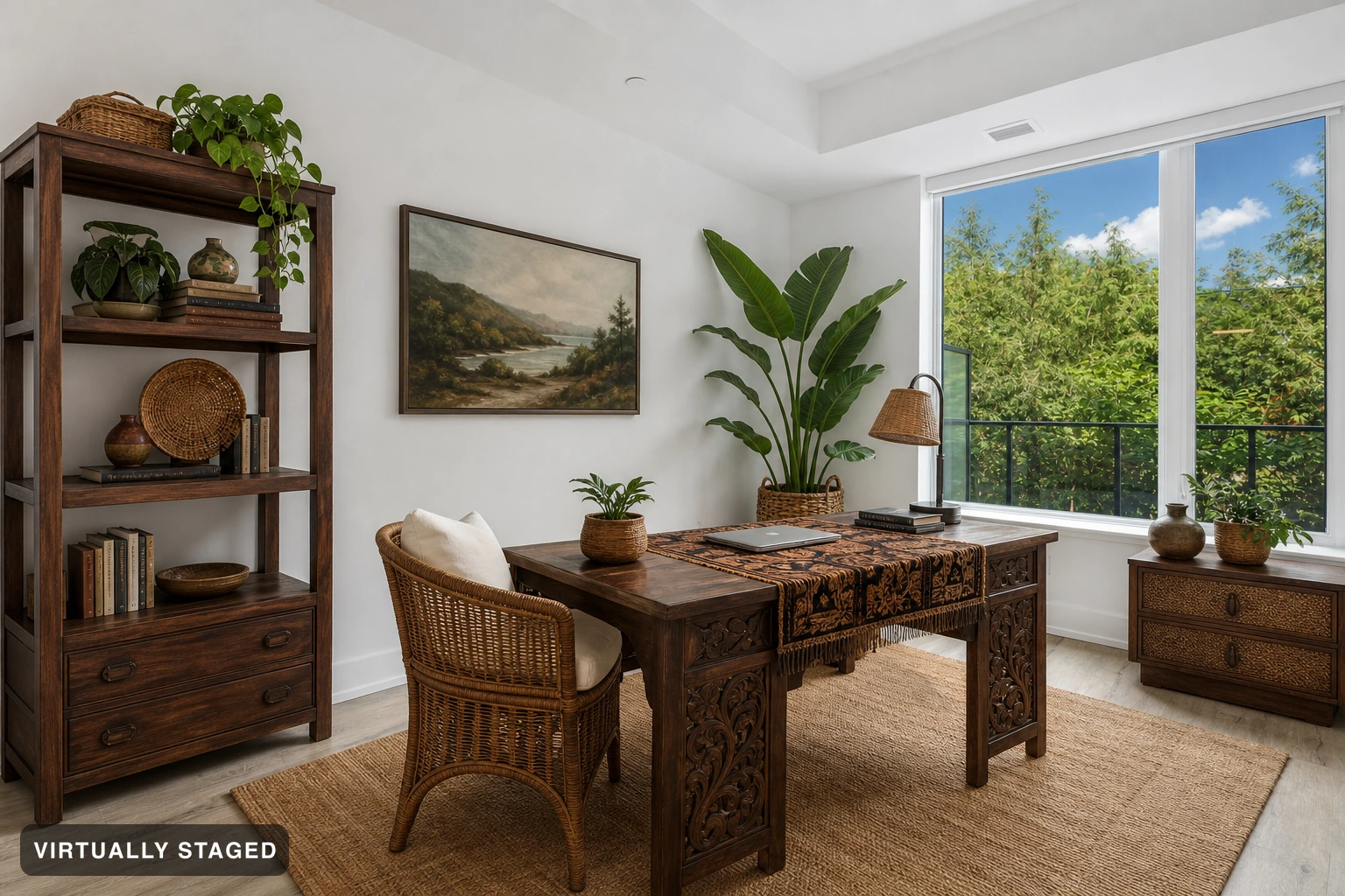 Bali in a home office — virtually staged
