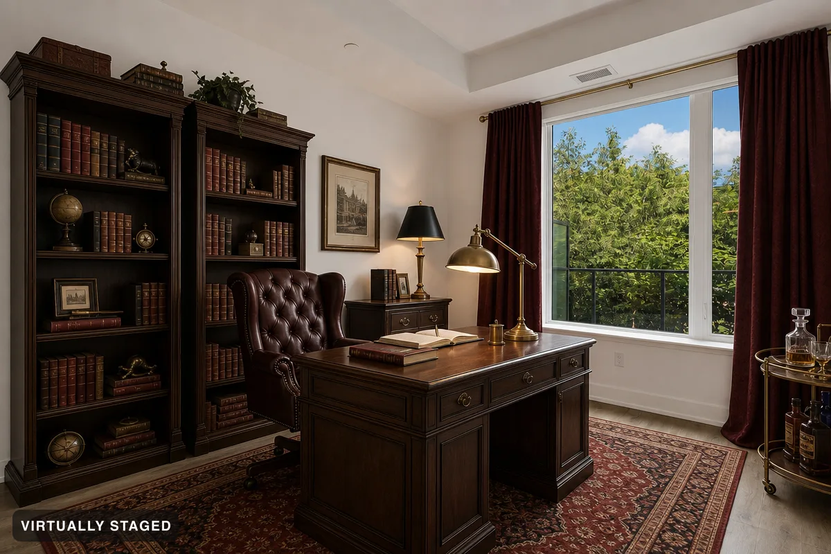Deep red — AI home office example