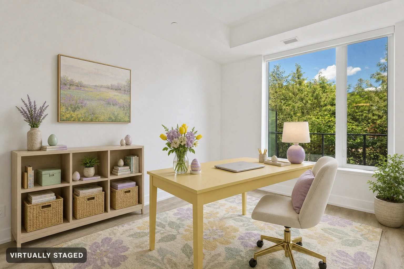 Easter in a home office — virtually staged