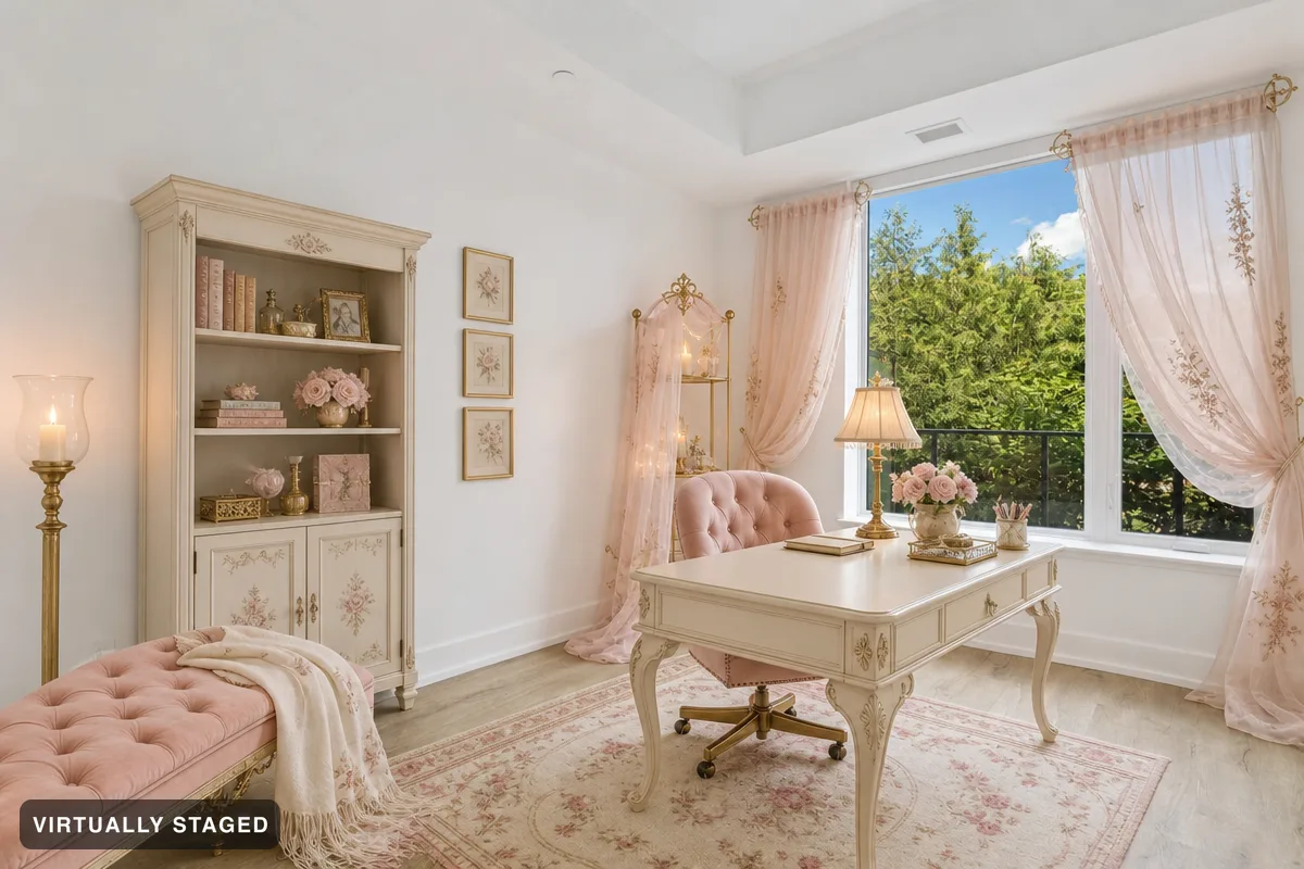 Romantic Vintage — AI home office example