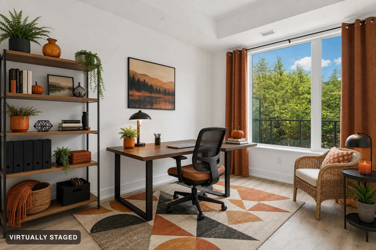 Halloween in a home office — virtually staged