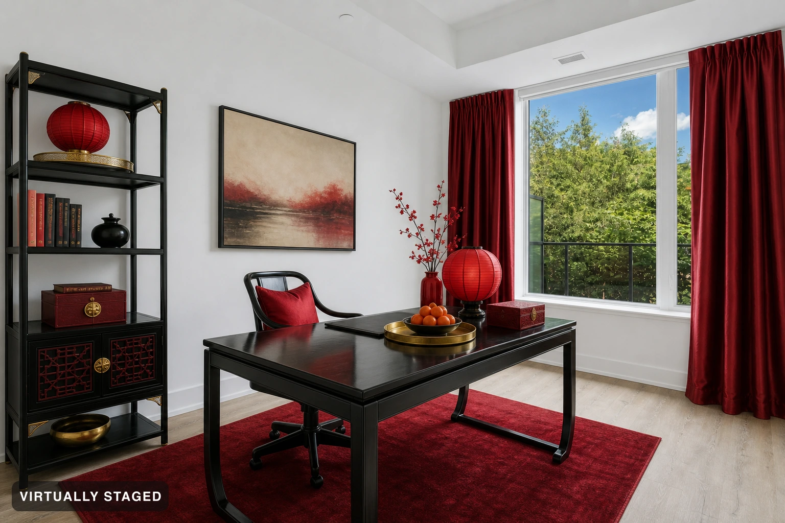 Lunar New Year in a home office — virtually staged