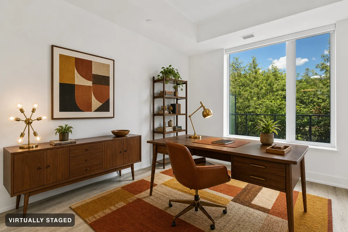 Retro wood — AI home office example
