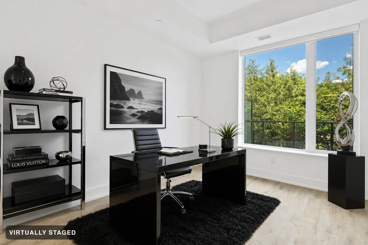 Black and white — AI home office example