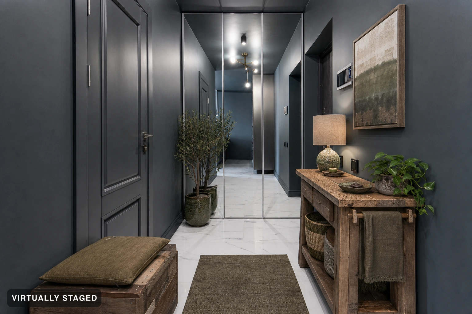 Eco-friendly in an entryway — virtually staged