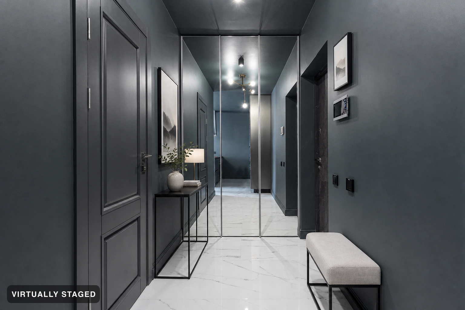 Minimalist in an entryway — virtually staged
