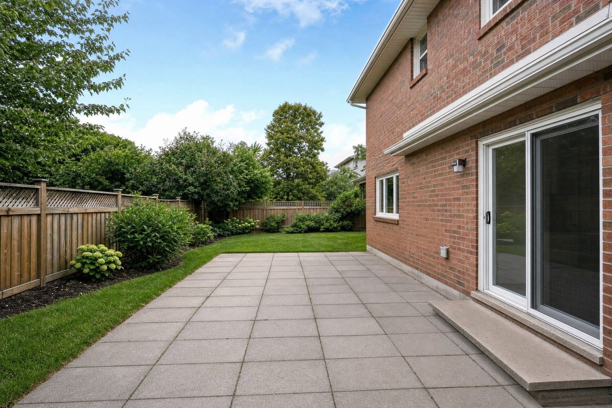 A bare back patio exactly as photographed