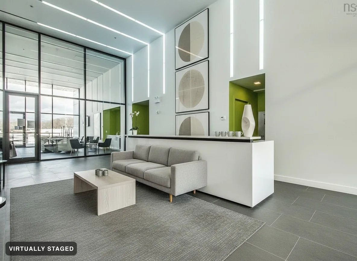The same room virtually staged in Nordic Light